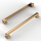 Amerdeco champagne bronze cabinet pull close-up highlights refined finish and sturdy construction.