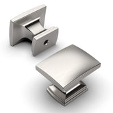 Amerdeco brushed satin nickel knob closeup shows durable modern finish