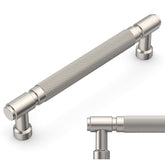 Amerdeco knurled pull in brushed satin nickel for secure grip on 5-inch centers