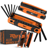 AMERICAN MUTT TOOLS 17pc folding Allen keys in a compact case for on-the-go bike repairs.