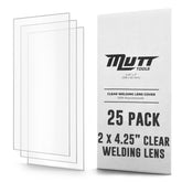 American Mutt Tools 25-pack clear welding lenses for extended lens life.