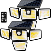 AmeriTop four-head outdoor solar light with wide-angle illumination for entryways