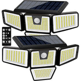 AmeriTop outdoor solar light with four heads for broad entry illumination