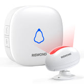 AMHEY wireless motion sensor door chime front view with compact receiver for flexible placement.