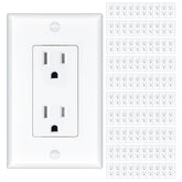 Amico 100 Pack 15 Amp Outlet front view showing tamper-resistant design for safety.
