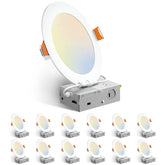 Amico 6-inch ultra-thin downlight with J-box demonstrates 5CCT switching for adaptable room lighting.