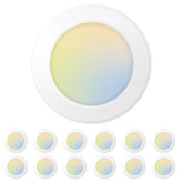 Amico 12-pack LED disk light installation for quick ceiling retrofit