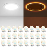 Amico 24-pack 6-inch downlight with night light emits warm amber glow for nighttime visibility