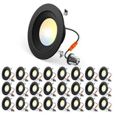Amico 4 inch LED recessed light with black baffle trim for stylish ceiling illumination