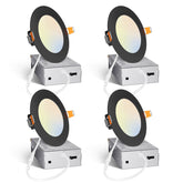 Amico 4in black recessed downlight with junction box for clean, high-performance ceiling lighting.