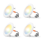 Amico 4-inch recessed light with selectable color temperature for flexible ambience.
