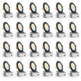 Amico 4-inch black LED downlight front view with slim profile for ceilings