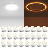 Amico 4-inch downlight with night light emits amber glow for soft nighttime ambiance