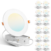 Amico 4-inch recessed light showing color temperature switch for customizable ambiance.