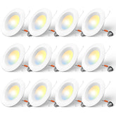 Amico 5/6-inch LED downlight showing color temperature options for ambiance.