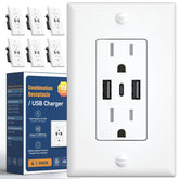Amico 6-0a USB outlet with two Type A and one Type C port for multi device charging