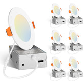 Amico 6-pack 4-inch recessed light installed in ceiling for even room illumination.