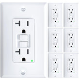 Amico 6-pack GFCI outlet 20A compact design for indoor installations.