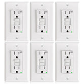 Amico 6-pack GFCI outlet front view for easy installation and protection.