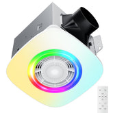 Amico bathroom fan with speaker viewed from above for compact ceiling installation.