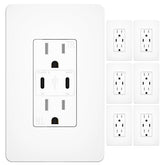Amico fast charging USB outlet 6-pack for clutter-free power with USB-C ports.