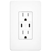 Amico dual-port USB-C outlet shown from the front for rapid phone charging