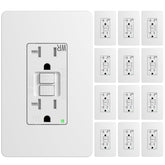 Amico GFCI outlet front view with 20-amp receptacle for safety