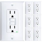 Amico GFCI outlet 6-pack front view, ideal for quick, complete replacement projects.