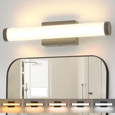 Amico vanity light 16-inch front view for bright, even bathroom illumination.