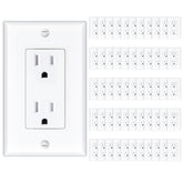 Amico wall outlet front view with clean white decor