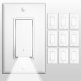Amico single-pole switch with night light guiding hallways at night.
