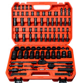 AMM 123Pcs impact socket set with quick-release ratchet for fast automotive work