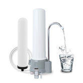 Amwater countertop water filter assembly enables easy setup for fresh drinking water.
