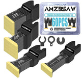 AMZBSAW 60pcs titanium oscillating blades set for versatile metal, wood, and plastic cutting
