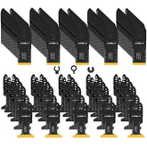 AMZBSAW 110-piece blade set for versatile wood, plastic, and metal cuts.