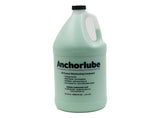 Anchorlube bottle with green semi-paste close-up for stainless steel drilling.