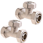 ANCIMOON 3-4inch brass-nickel tee closeup showing durable compression seal for air lines