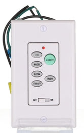 Anderic UC9051T wall control front view enables three speed fan control.