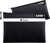 Andyer fireproof document bag 13.4x10 front view for safe document storage.