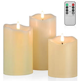 ANGELLOONG flickering flameless candles set of three for cozy home ambience