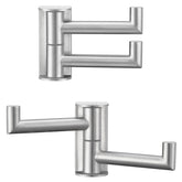 Angle Simple swivel towel double hook front view shows a sleek brushed nickel finish for durable bathroom organization.
