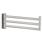 Angle Simple 3-bar swivel towel holder in brushed nickel for organized towels