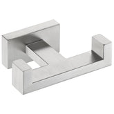 Angle Simple towel hook with brushed nickel finish for bathroom organization.