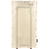 Angooni backflow cover with 3-way opening in beige protects outdoor equipment.