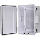 ANIMACYN ABS junction box with clear cover for quick inspections of wiring.
