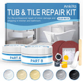 Ankita repair kit color match Almond shown for seamless tub repair