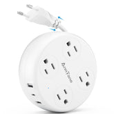 AnnTane European travel plug adapter with 7-in-1 outlets for versatile charging
