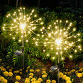 Anordsem solar garden lights shape starbursts along a path for ambient glow