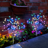 Anordsem solar garden lights on bendable copper wire along a walkway for safe nighttime walking.
