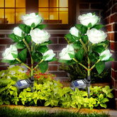 Anordsem solar fabric rose light for garden illumination